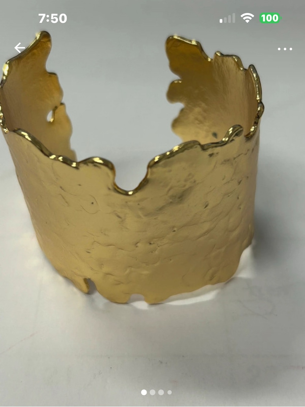 Textured Gold Open Cuff Bracelet